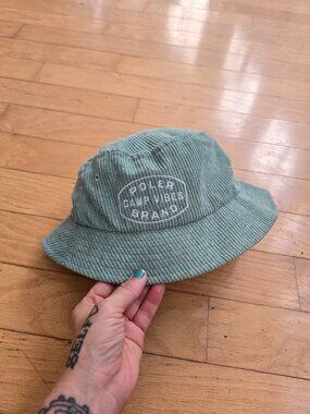 Poler | Stuff Camp Vibes Sage Light Green Corduroy Gorpcore Bucket Hat Unisex
